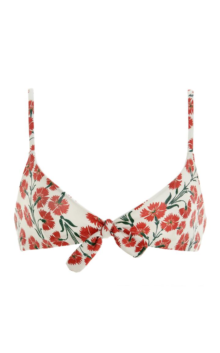 Moda Operandi Agua By Agua Bendita Tamarindo Bermelo-print Knotted Bikini Top