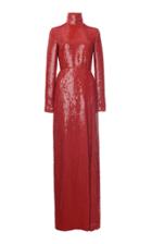 Moda Operandi Valentino Glittered Silk Turtleneck Gown