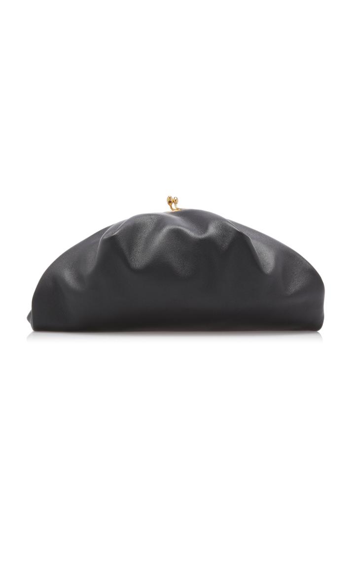 Moda Operandi Jil Sander Medium Pleated Goji Leather Clutch