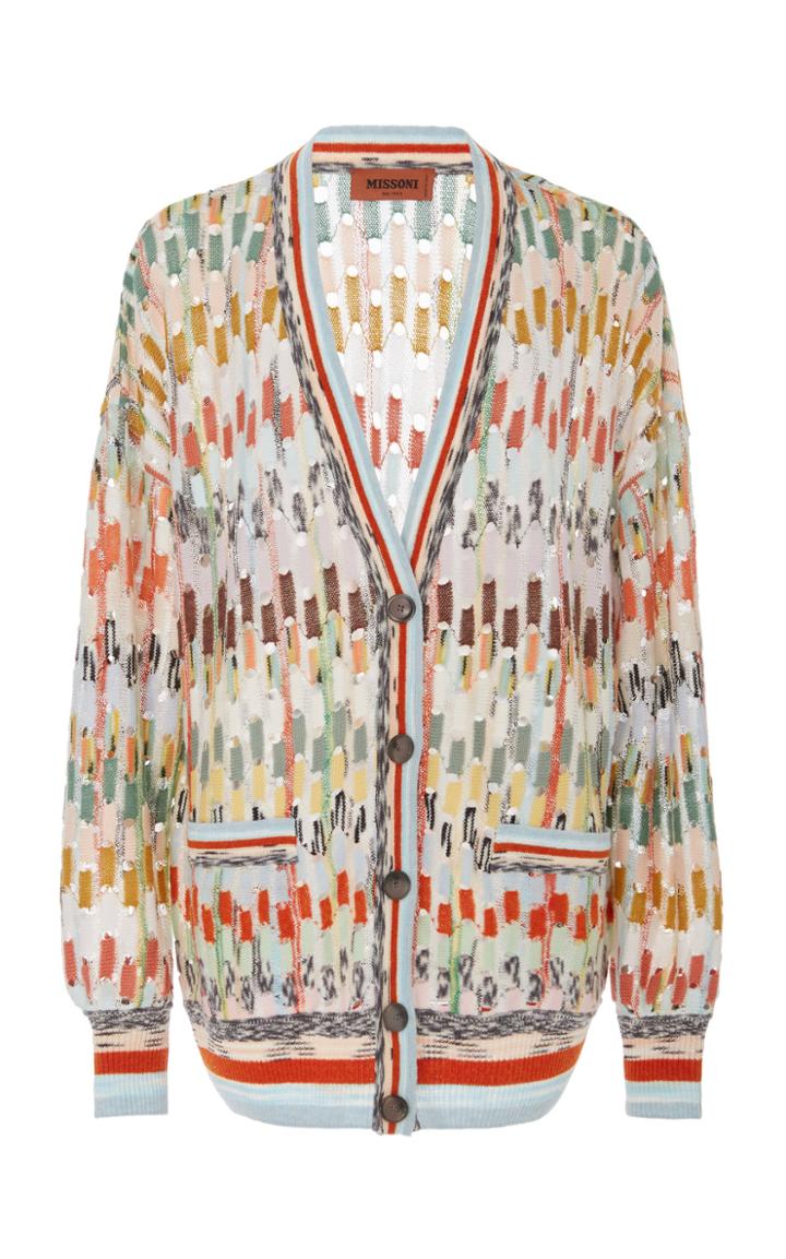 Missoni Crochet-knit Wool Cardigan