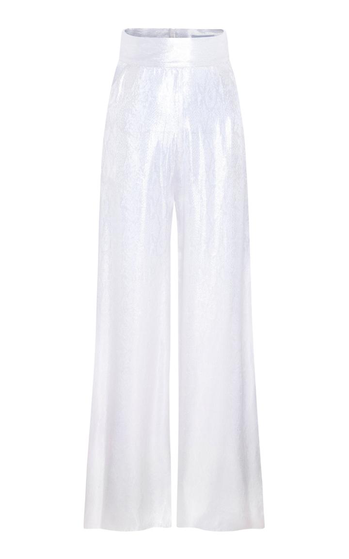 Adriana Iglesias Ana Wide-leg Silk Jacquard Pants
