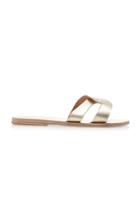 Ancient Greek Sandals Desmos Cutout Metallic Leather Slides