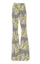 Christian Siriano Banana Gingham Flared Trouser