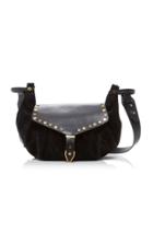 Isabel Marant Sinley Studded Leather And Velvet Shoulder Bag
