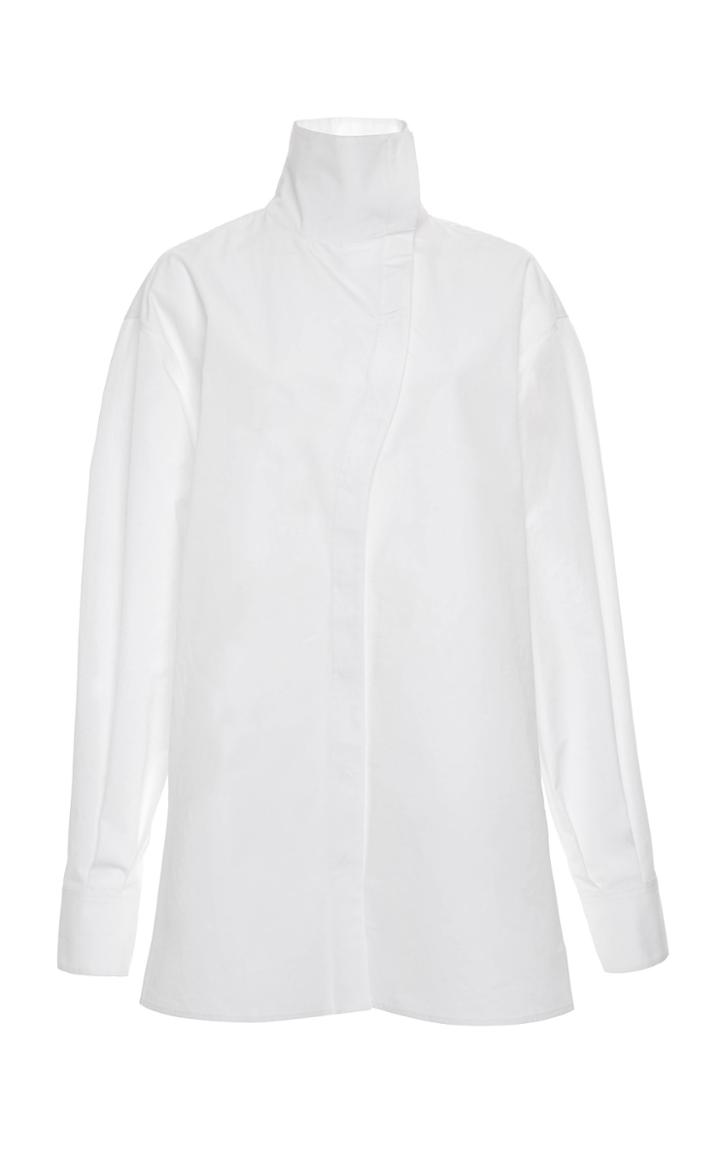 Moda Operandi Agnona Asymmetric Cotton-taffeta Top