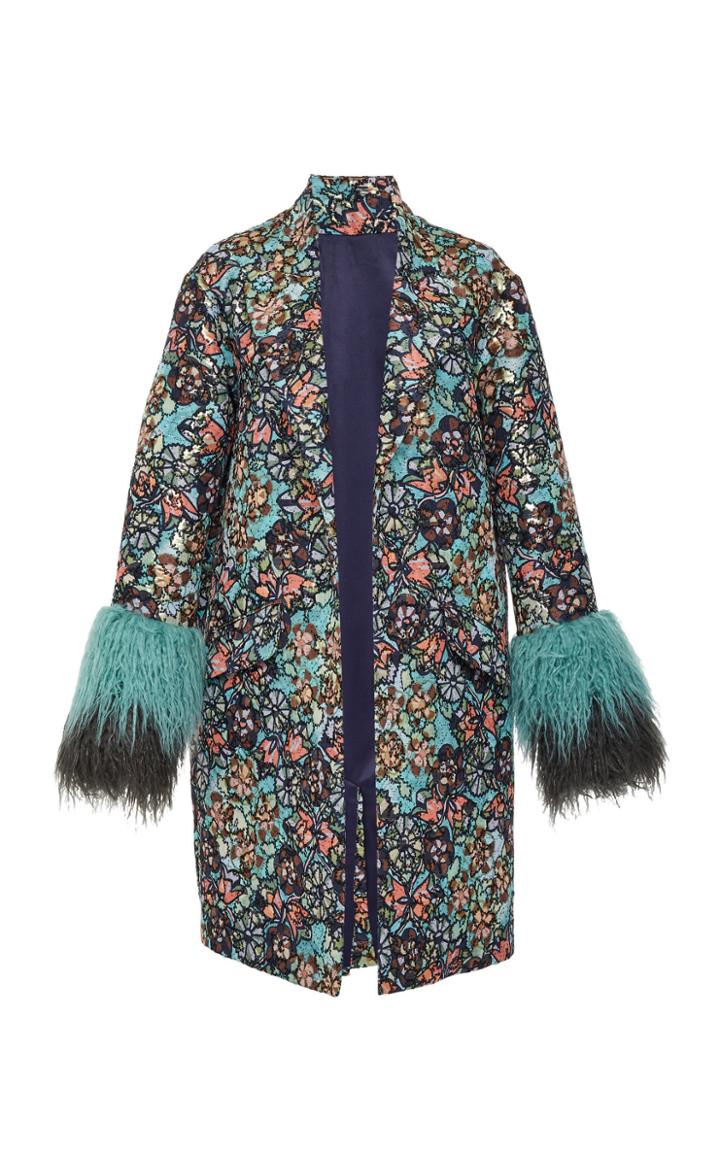 Anna Sui Floral Vines Metallic Jacket