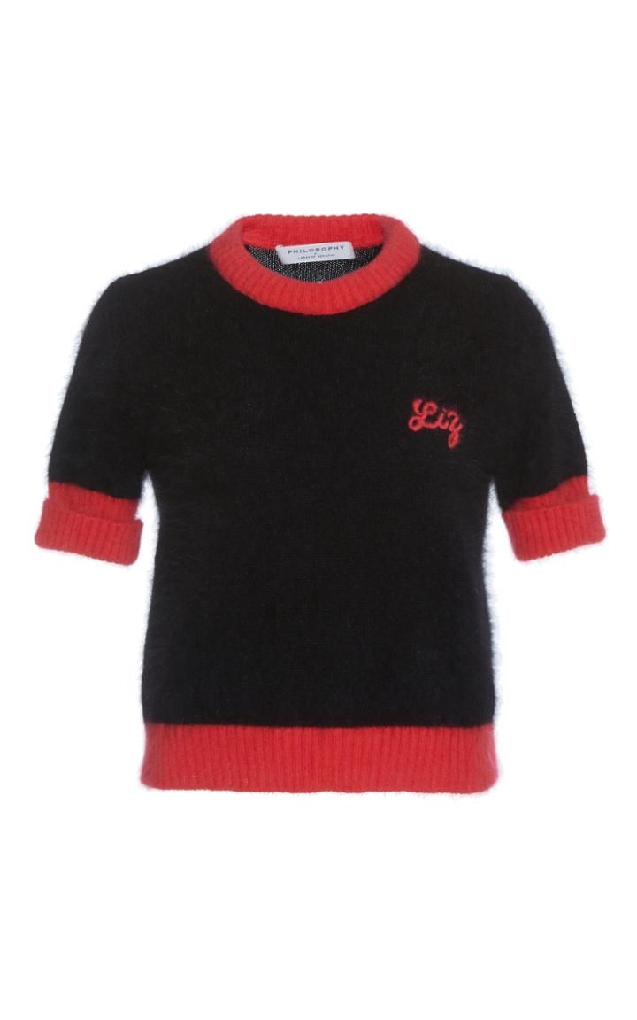 Philosophy Di Lorenzo Serafini Angora Ribbed Trim Top