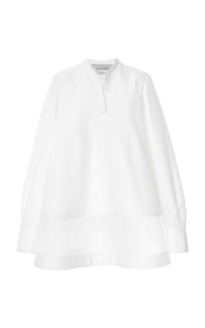 Valentino Bow-embellished Cotton Mini Dress