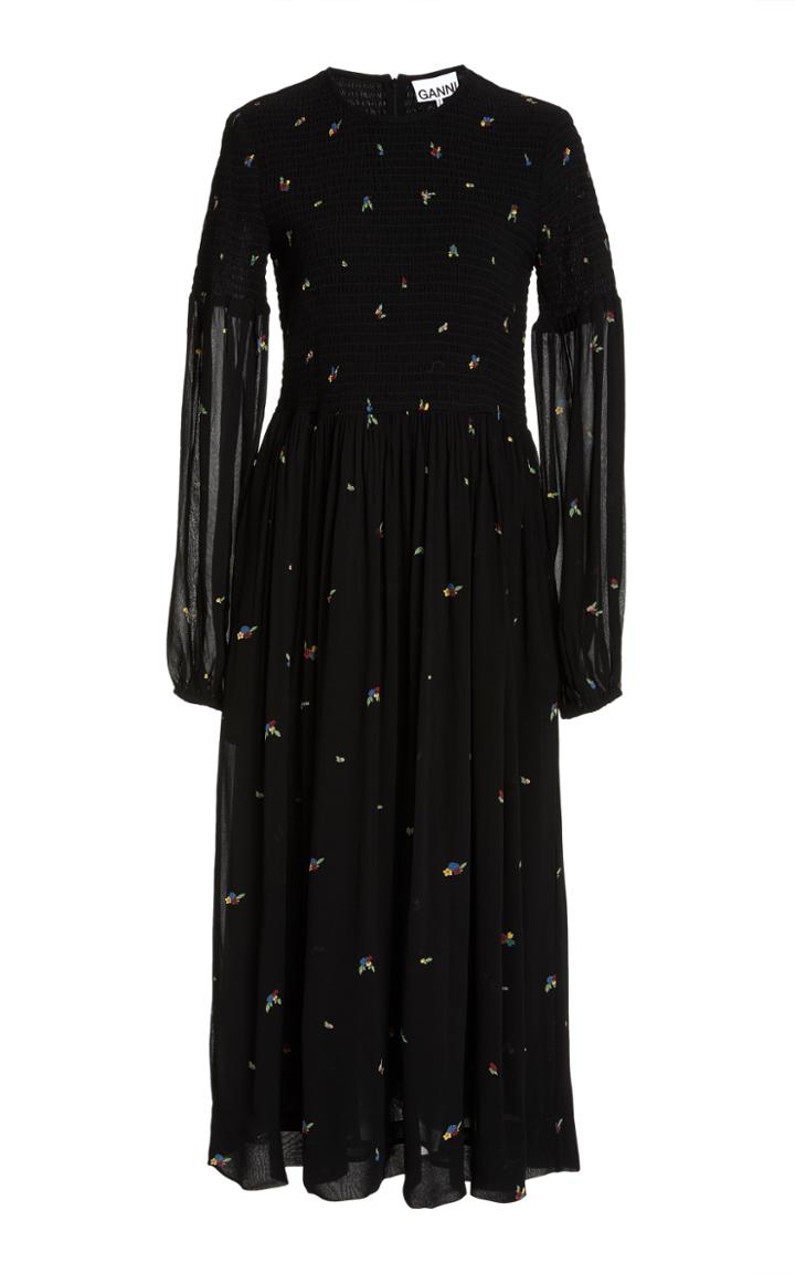 Moda Operandi Ganni Printed Georgette Dress
