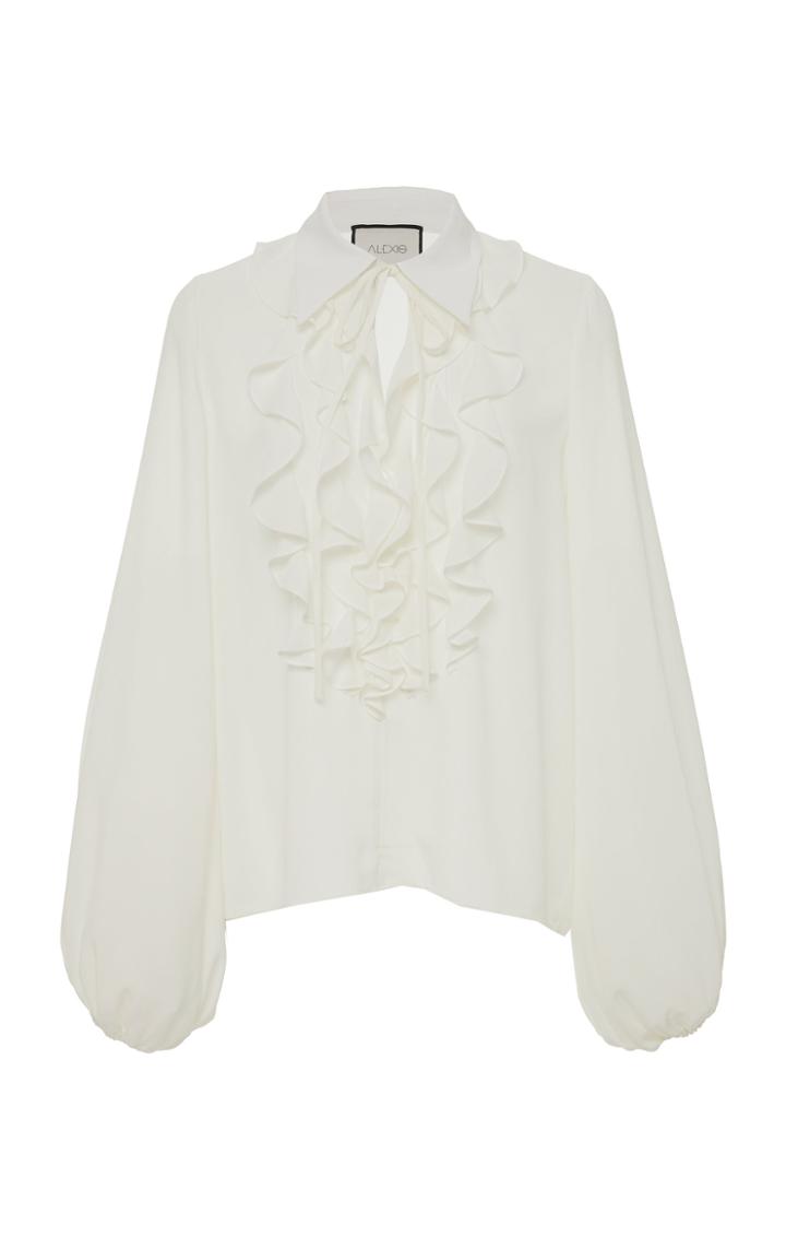 Alexis Niseema Crepe De Chine Ruffled Blouse