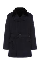 Yves Salomon Paris Fur-trimmed Wool-blend Coat