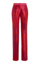 Carolina Herrera High-rise Silk-jacquard Straight-leg Pants