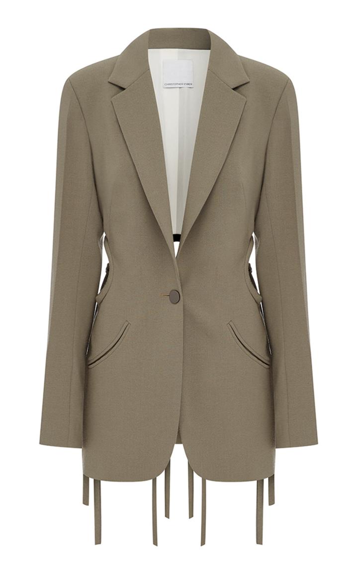 Christopher Esber Tie-detailed Cutout Wool-blend Blazer Size: 8