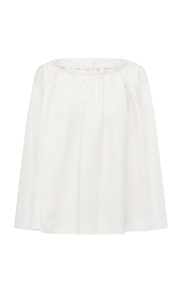 Moda Operandi Harris Tapper Ines Pleated Silk-cotton Top