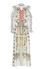 Moda Operandi Temperley London Harmony Printed Chiffon Cold-shoulder Maxi Dress Size