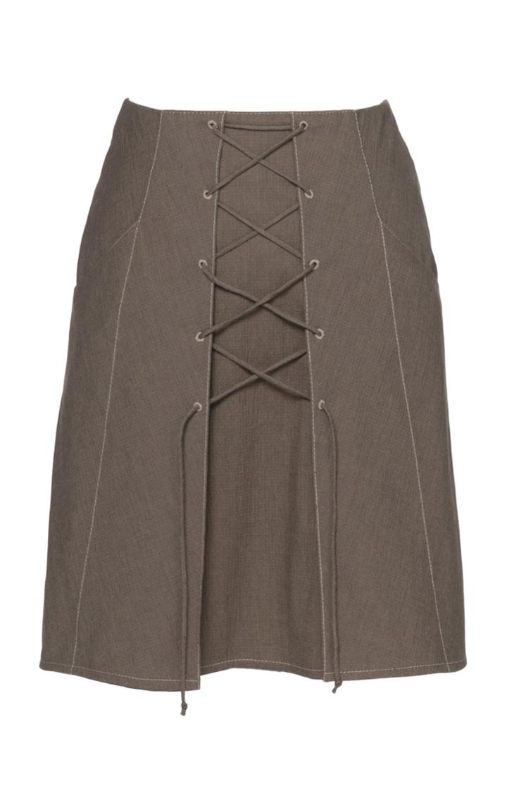 Lena Hoschek Panna Lace Up Mini Skirt