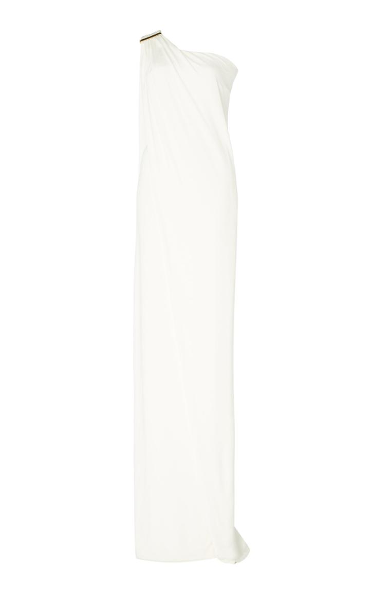 Paule Ka One-shoulder Jersey Gown