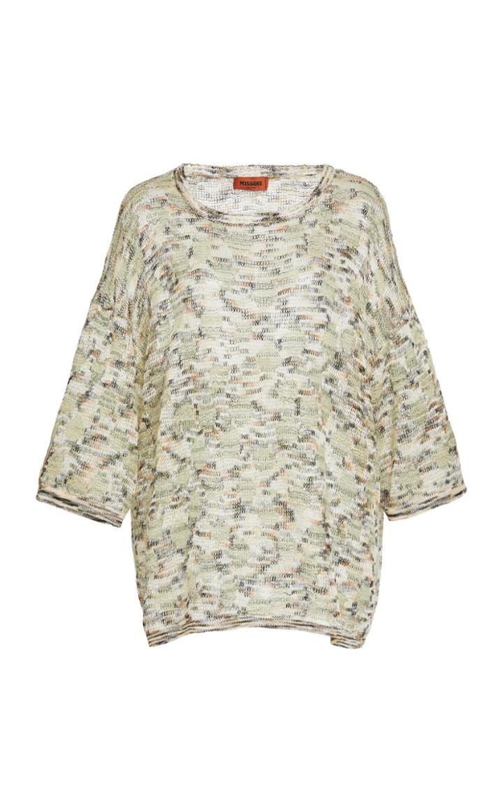 Missoni Drop Shoulder Crochet-knit Top
