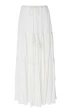 Carolina K Long Tiered Crinkle Cotton Skirt