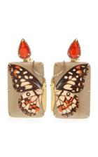 Moda Operandi Silvia Furmanovich Rectangular Marquetry Butterfly Earrings