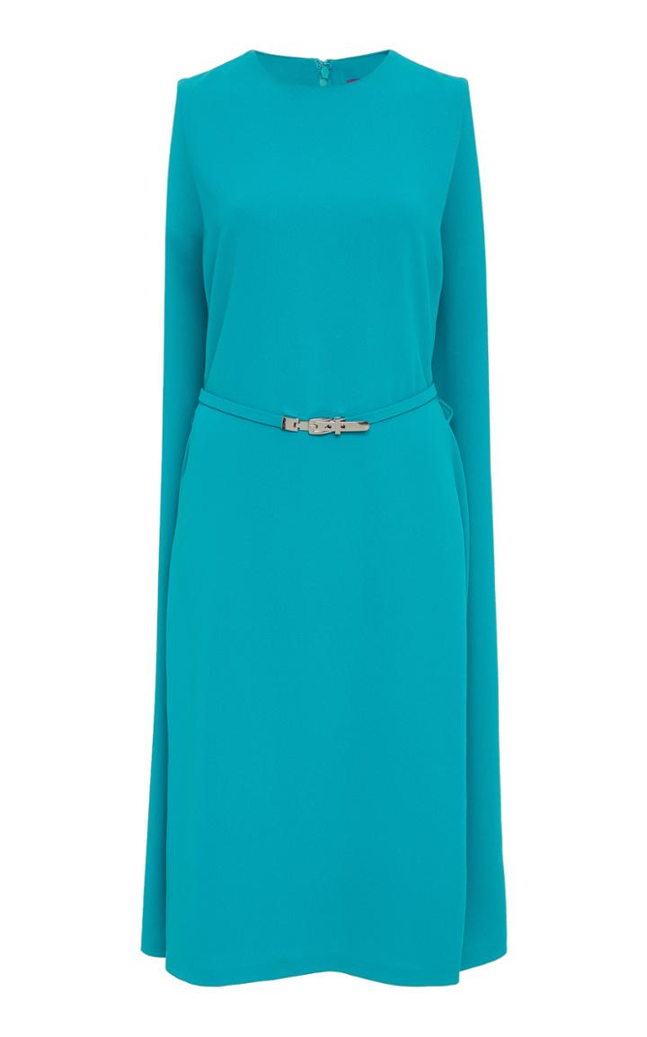 Ralph Lauren Aviana Cape-back Crepe Mini Dress