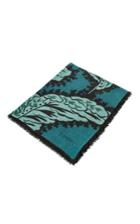 Burberry Large All Over Leaf Cashmere Scarf In Dark Teal