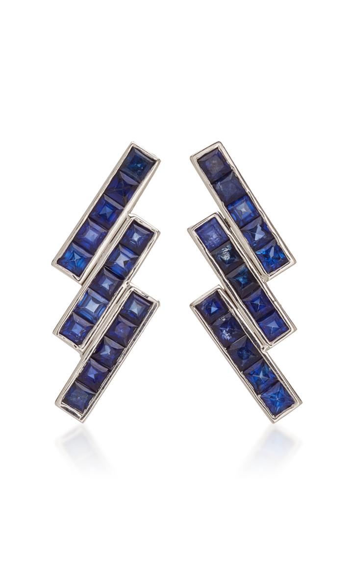 Tullia Blue Sky 14k White Gold Sapphire Earrings