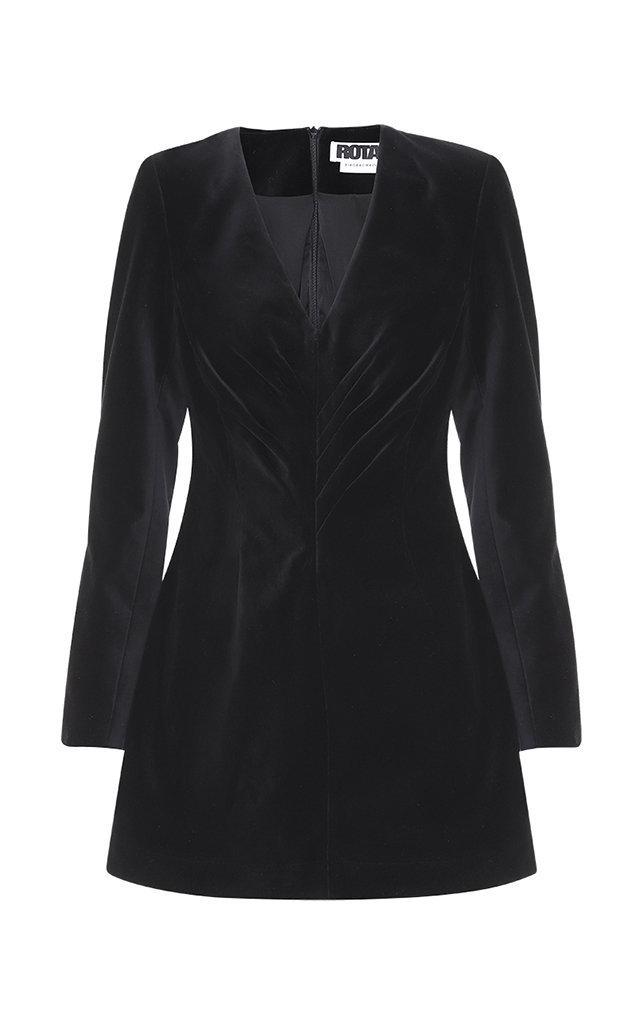Rotate Gathered-front Long-sleeve Mini Dress