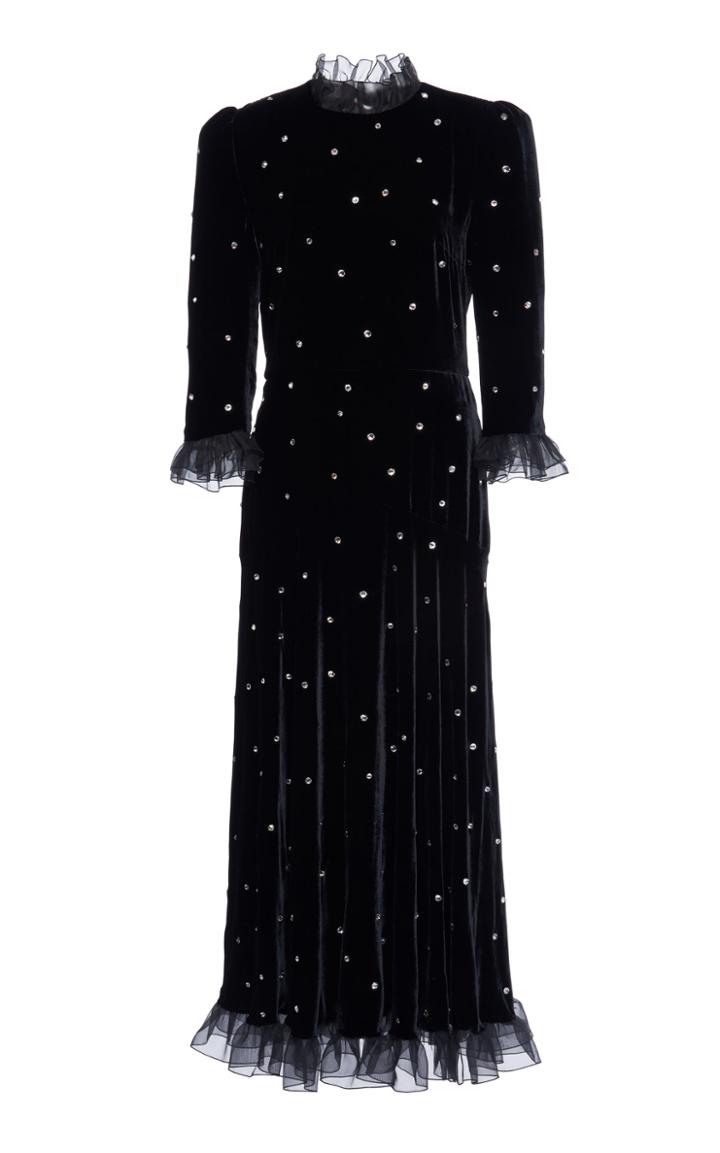 Moda Operandi Philosophy Di Lorenzo Serafini Crystal-embellished Velvet Midi Dress