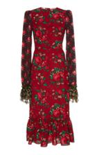 The Vampire's Wife Exclusive The Riding Floral-print Crepe Midi Dress