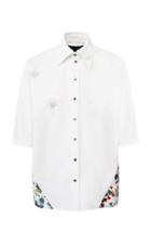 Anouki Textured White Three-quarter Sleeve Shirt
