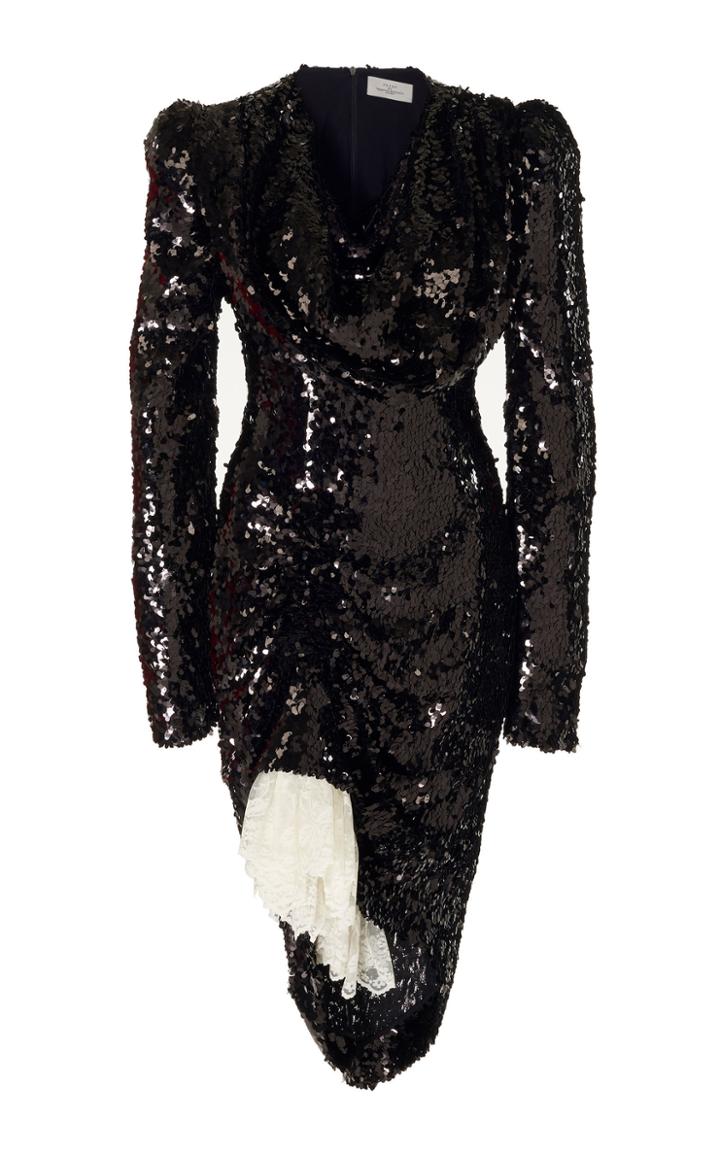 Preen By Thornton Bregazzi Sequin Dress With Lace Accent