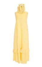 Adriana Degreas Strapless Midi Dress With Bananas Detail