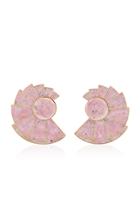 Monica Sordo Nautilus Earfan 24k Gold-plated Brass Rodonite Earrings
