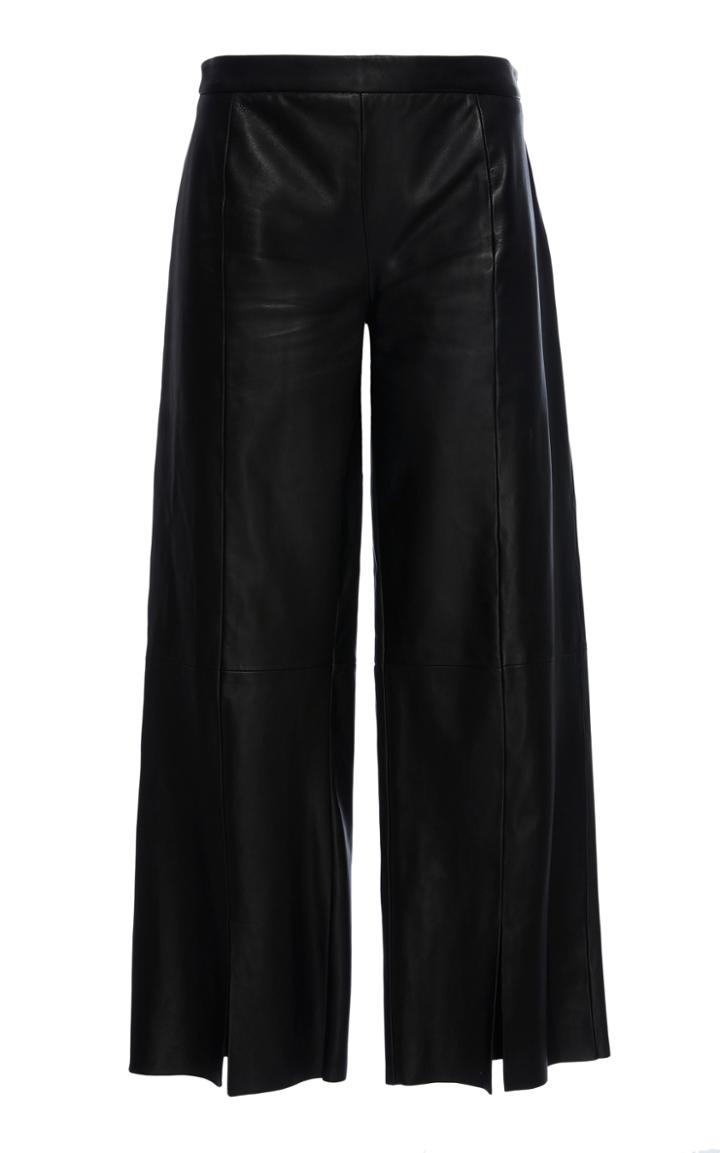 Jeffrey Dodd Cropped Wide Leg Leather Pant