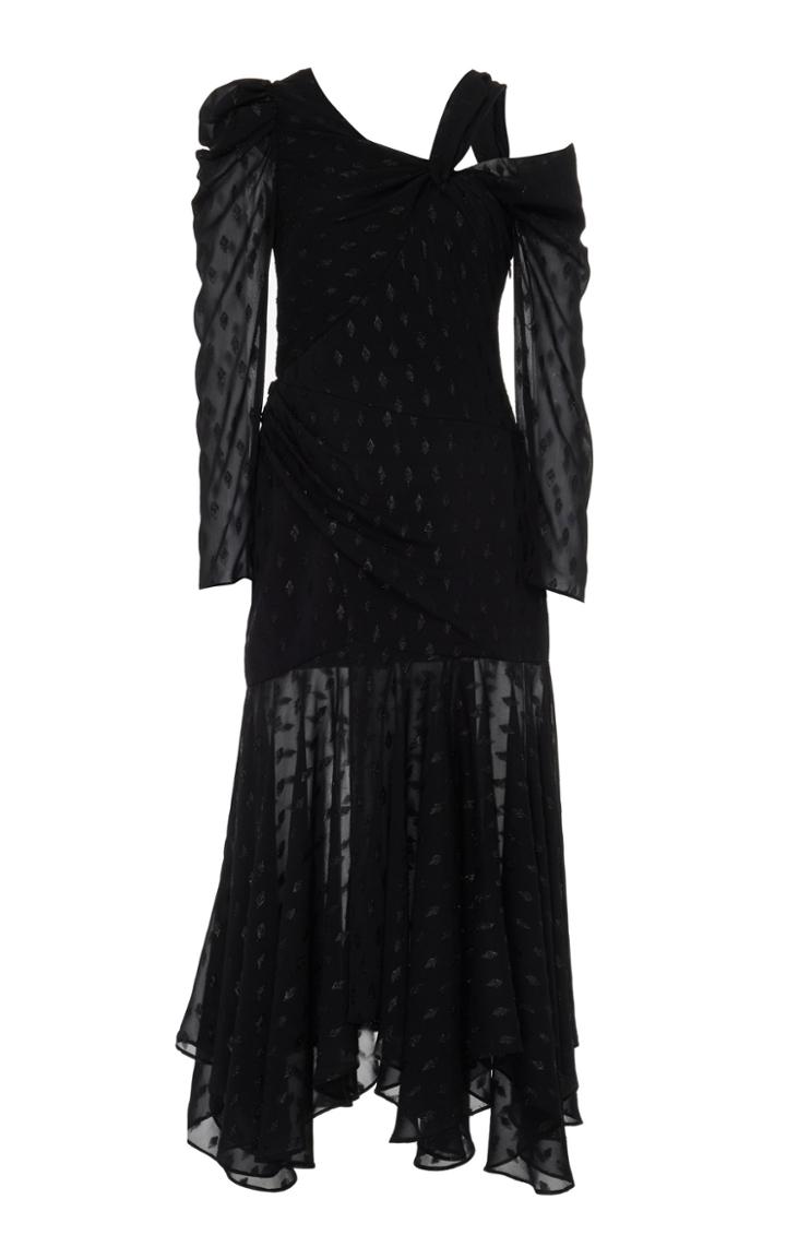 Amur Doris Embellished-overlay Asymmetrical Dress