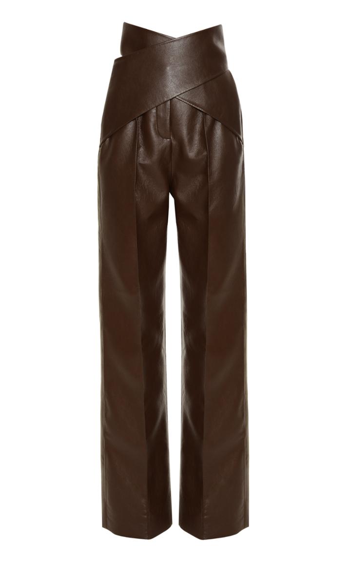 Moda Operandi Aleksandre Akhalkatsishvili High-rise Faux Leather Wrap Pants Size: S