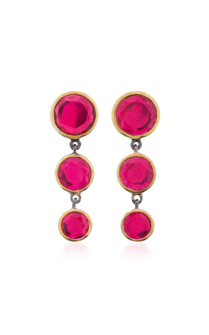 She Bee Rhodium-plated Pink Topaz Earrings