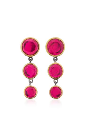 She Bee Rhodium-plated Pink Topaz Earrings