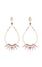 Carolina Neves 18k Gold Multi-stone Drop Earrings