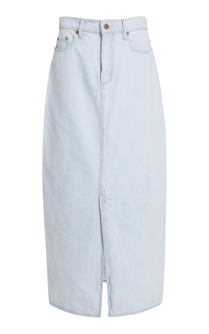 Nobody Denim Avery High-rise Rigid Denim Midi Skirt