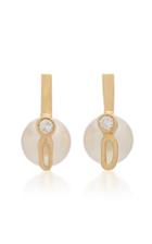Katey Walker 18k Gold Pearl And Diamond Earrings