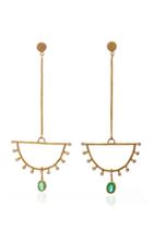 Margery Hirschey Emerald And Diamond Fan Earrings