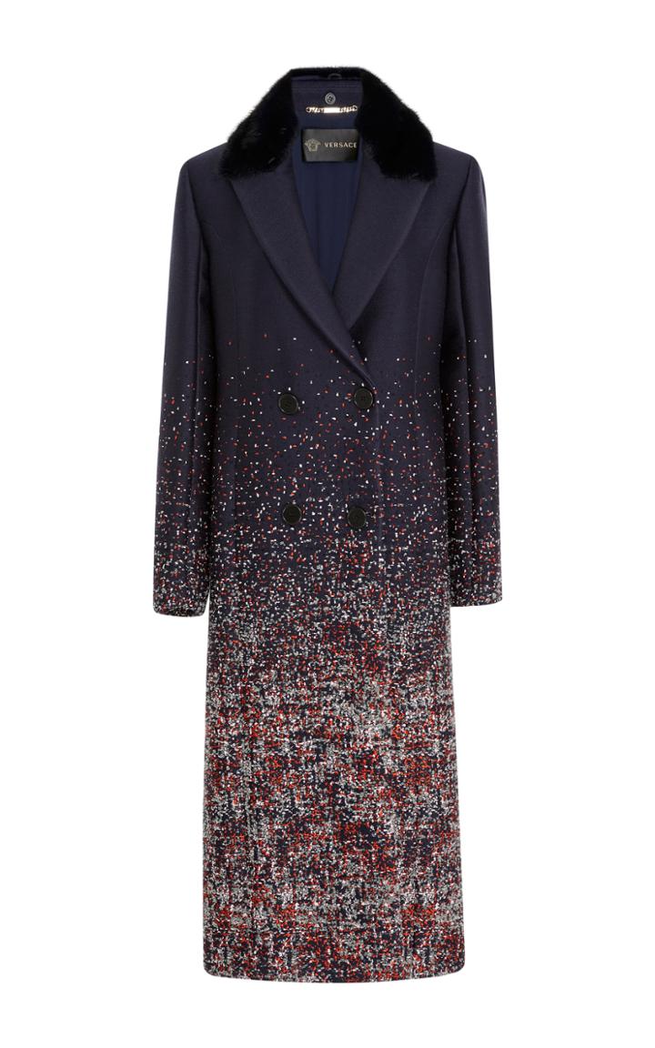 Versace Boucle Degrade Coat