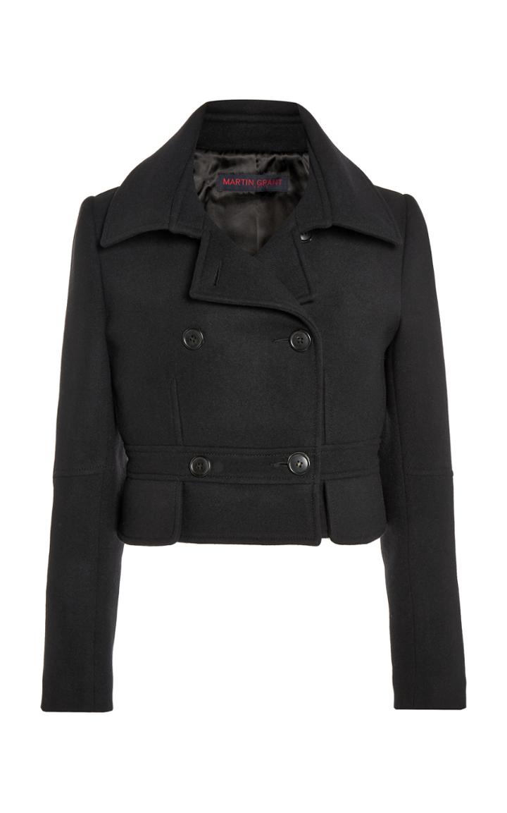 Moda Operandi Martin Grant Wool Cropped Peacoat