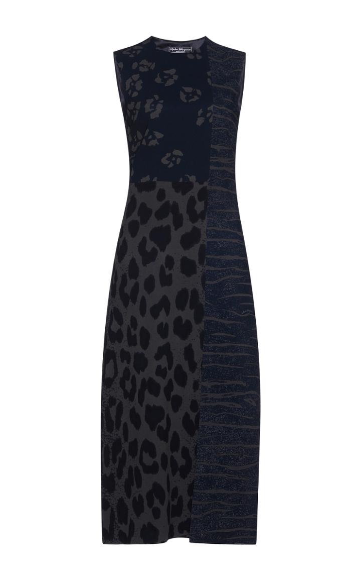 Salvatore Ferragamo Sleeveless Animal Print Dress