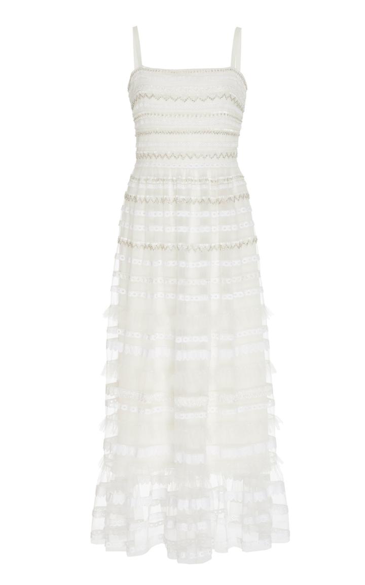 Moda Operandi Temperley London Promise Beaded Chiffon Midi Dress Size: 6