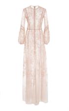 J. Mendel Bishop Sleeve Embroidered Gown
