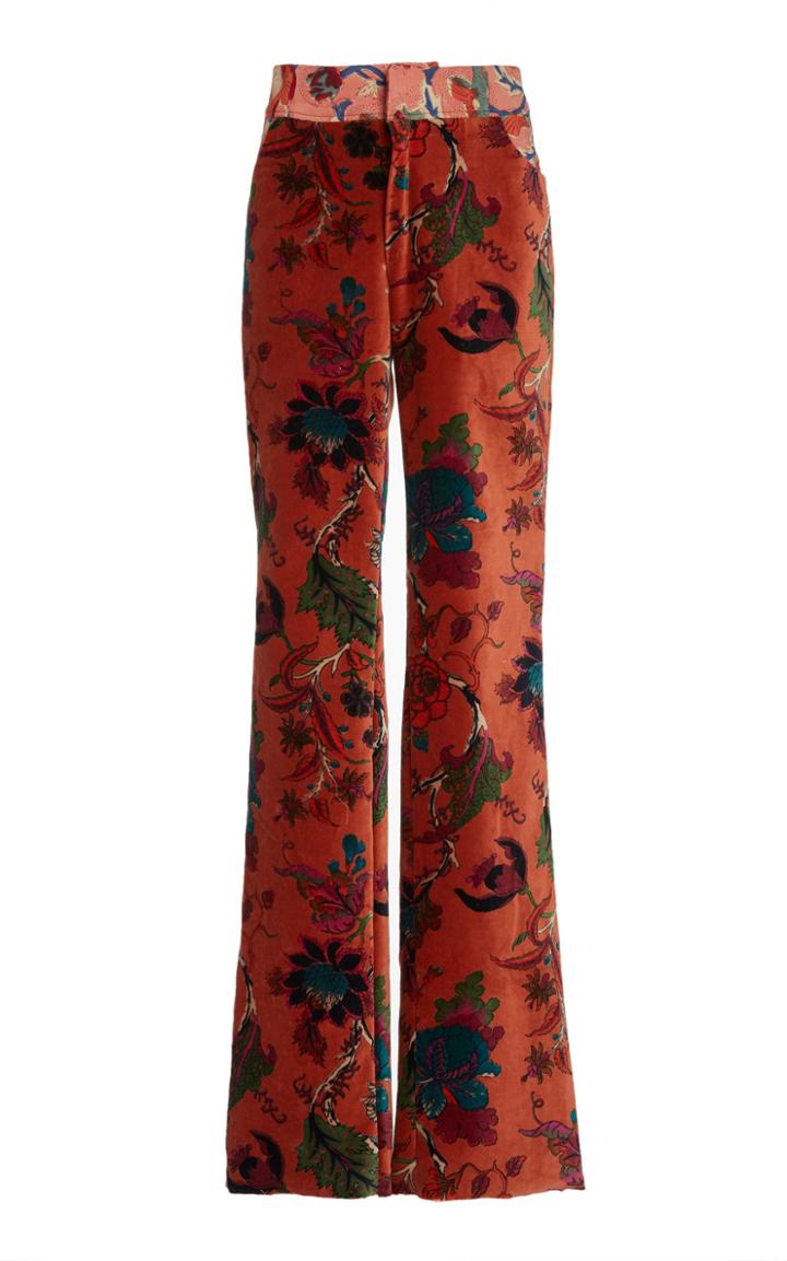 Moda Operandi Alix Of Bohemia Bunny Cinnamon Print Velvet Flared Pants