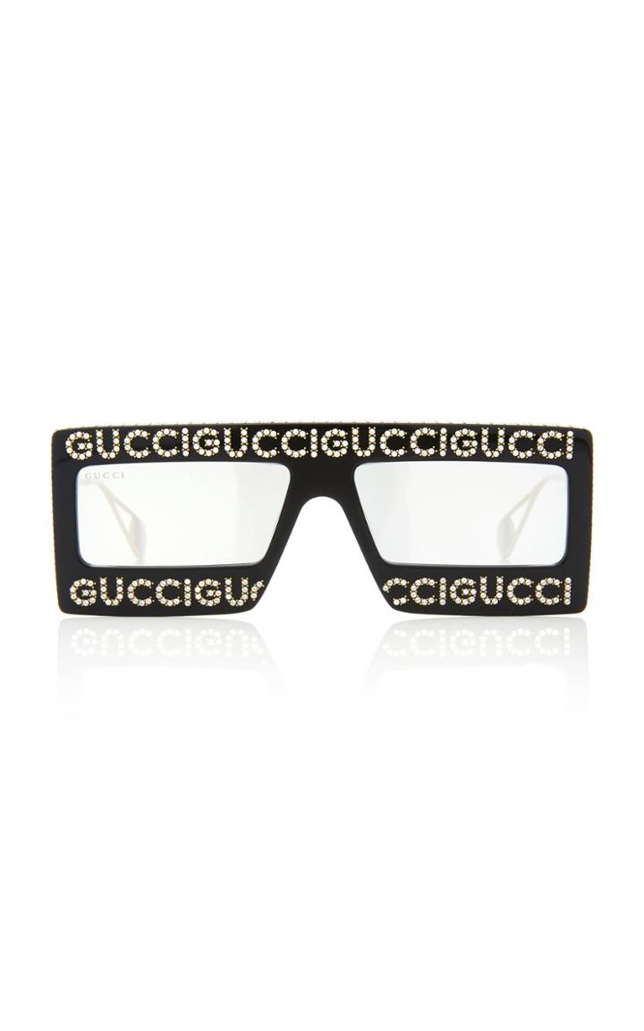 Gucci Logo-embellished Acetate Square-frame Sunglasses